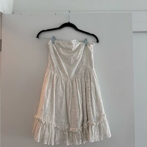 Anthropologie white strapless dress nwot